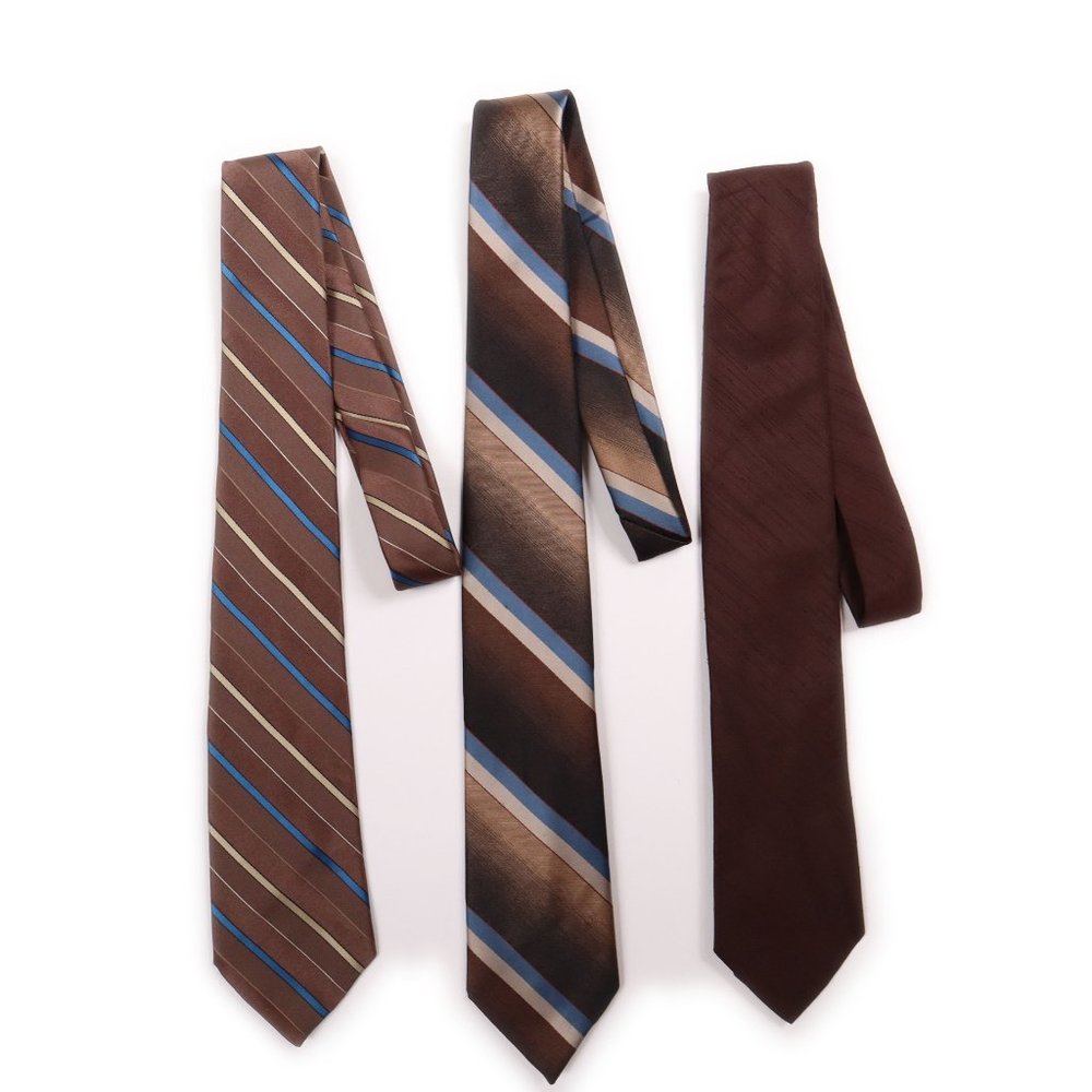 3 Men's Ties 100% Polyester	by Sears, Tatersall, Surrey Classics   NWOT